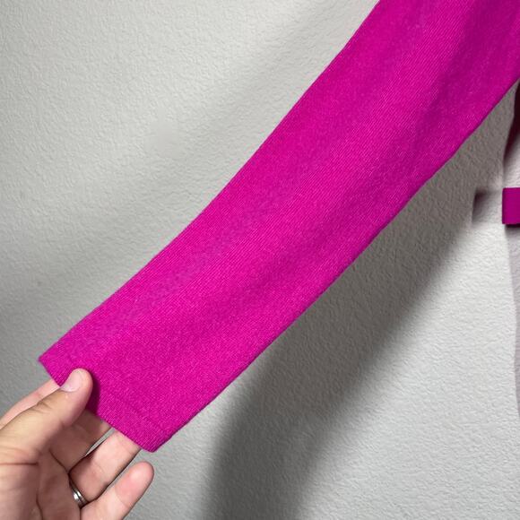 Design History Small Pure Cashmere Cut Out Sweater Fuchsia Pink Long Sleeves - Picture 5 of 7